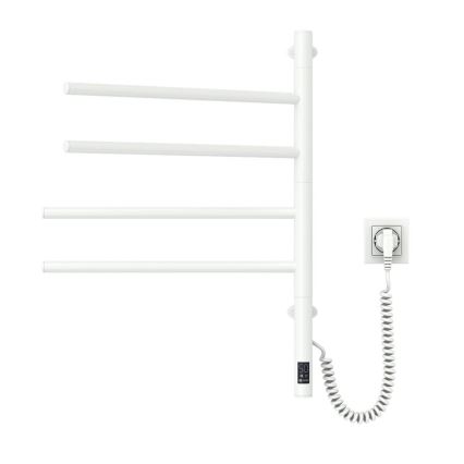 Elektrický otočný sušiak na uteráky s termostatom ARABESQUE 150W/230V 64,6 cm IP44 biela
