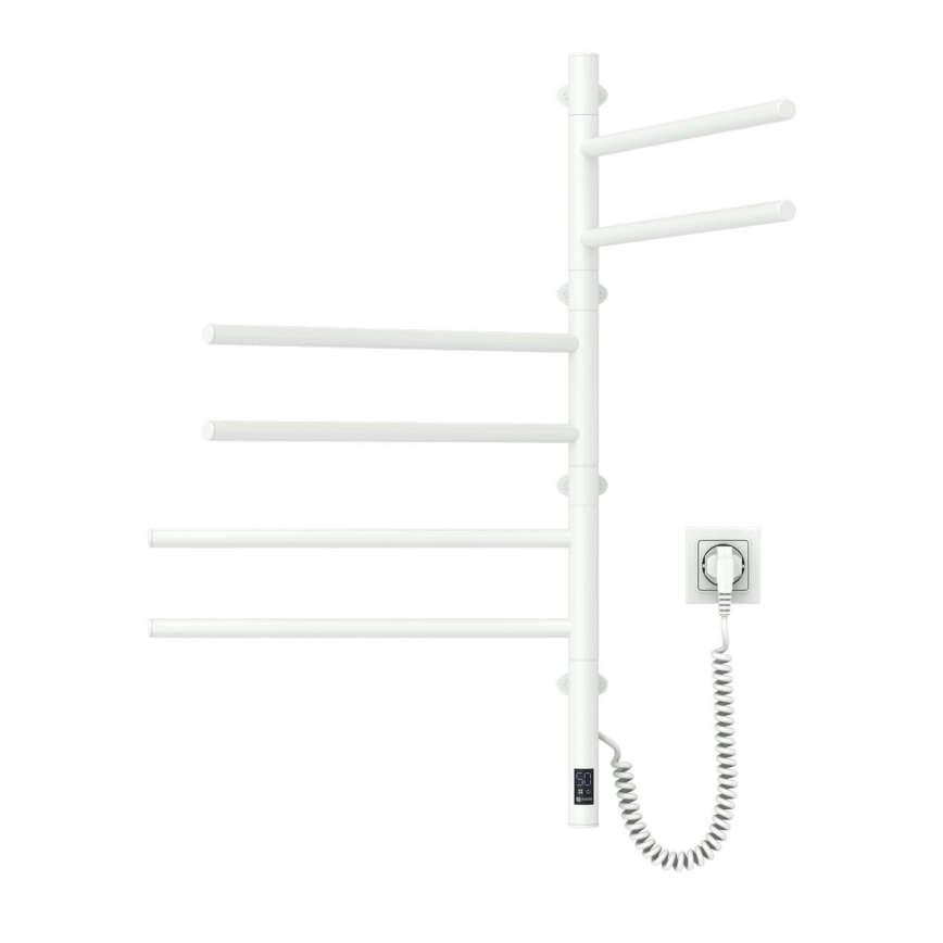 Elektrický otočný sušiak na uteráky s termostatom ARABESQUE 196W/230V 81,8 cm IP44 biela