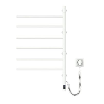 Elektrický otočný sušiak na uteráky s termostatom ARABESQUE 196W/230V 81,8 cm IP44 biela
