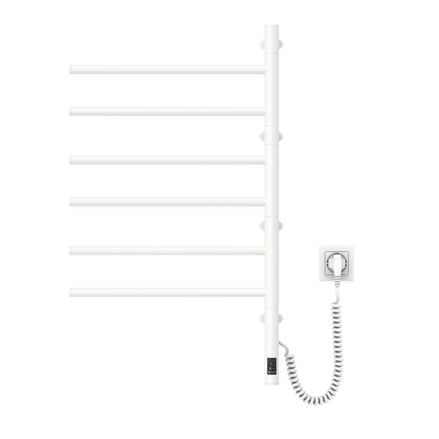 Elektrický otočný sušiak na uteráky s termostatom ARABESQUE 196W/230V 81,8 cm IP44 biela