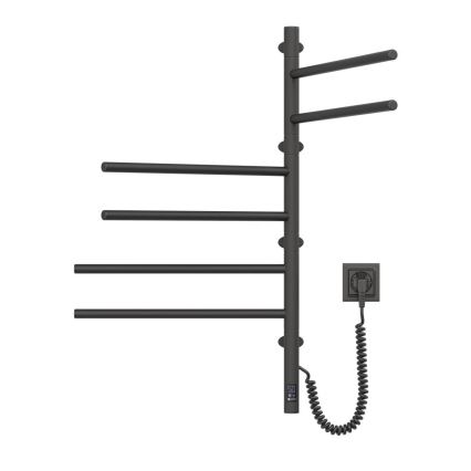 Elektrický otočný sušiak na uteráky s termostatom ARABESQUE 196W/230V 81,8 cm IP44 čierna
