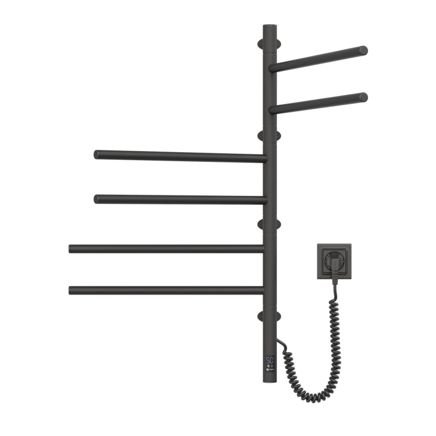 Elektrický otočný sušiak na uteráky s termostatom ARABESQUE 196W/230V 81,8 cm IP44 čierna