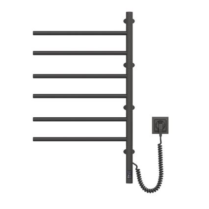 Elektrický otočný sušiak na uteráky s termostatom ARABESQUE 196W/230V 81,8 cm IP44 čierna