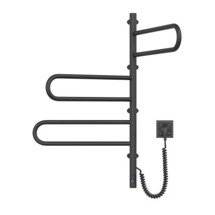 Elektrický otočný sušiak na uteráky s termostatom FOUETTE 185W/230V 81,8 cm IP44 čierna