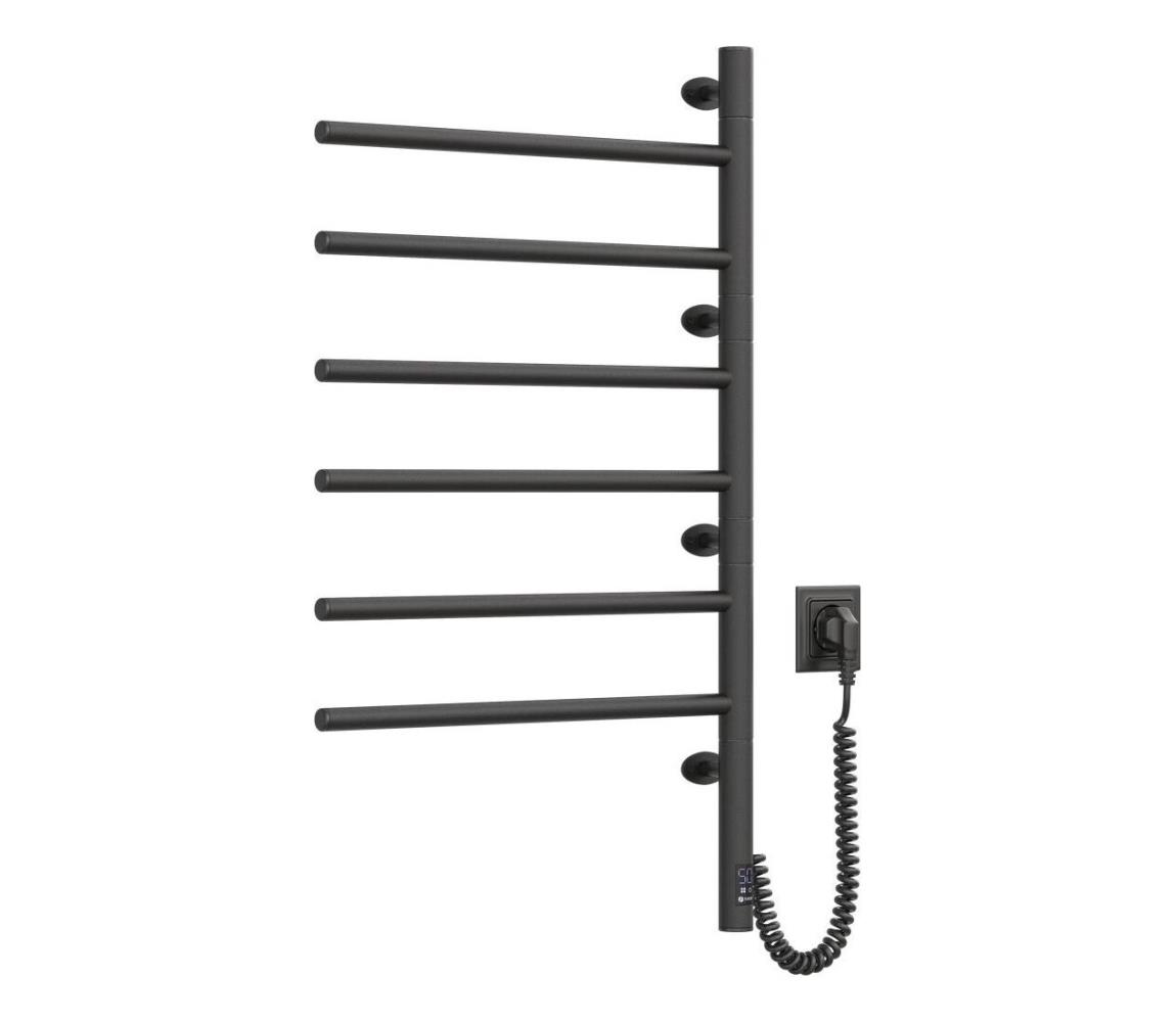 Navin Elektrický otočný sušiak na uteráky s termostatom ARABESQUE 105W 82x49 cm čierna 12-223033-4880