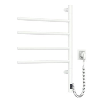 Elektrický otočný sušiak na uteráky s termostatom ARABESQUE 150W/230V 64,6 cm IP44 biela