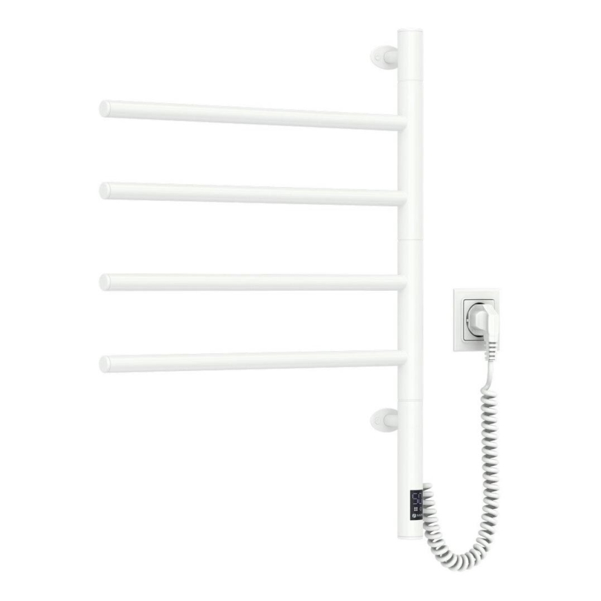 Elektrický otočný sušiak na uteráky s termostatom ARABESQUE 150W/230V 64,6 cm IP44 biela