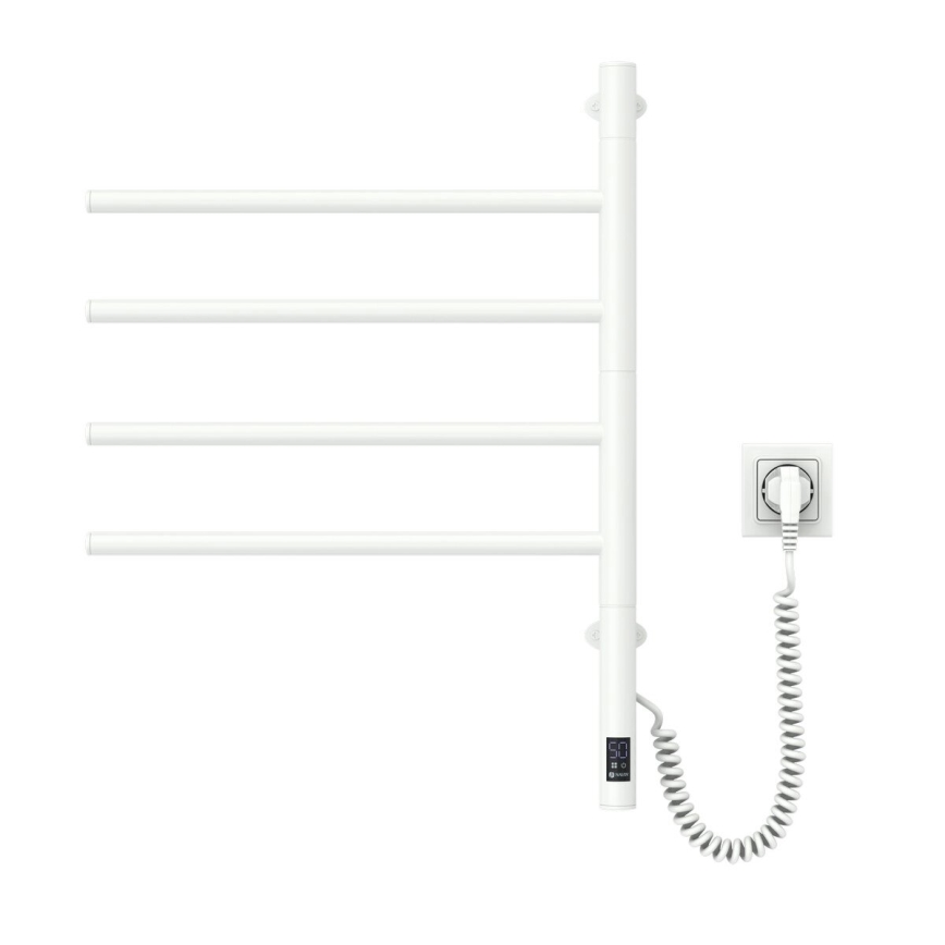 Elektrický otočný sušiak na uteráky s termostatom ARABESQUE 60W 65x49 cm biely