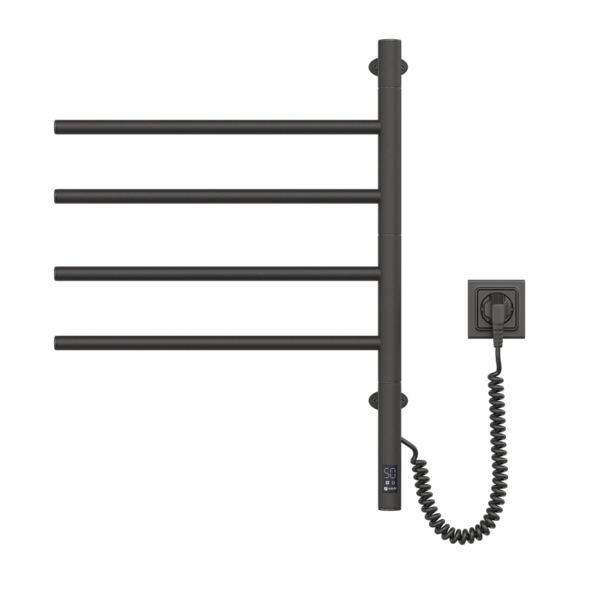 Elektrický otočný sušiak na uteráky s termostatom ARABESQUE 60W 65x49 cm čierny