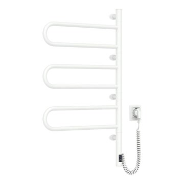 Elektrický otočný sušiak na uteráky s termostatom FOUETTE 100 W 80 x 49 cm biely