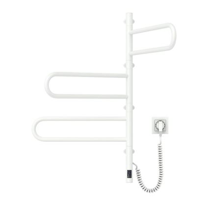 Elektrický otočný sušiak na uteráky s termostatom FOUETTE 100 W 80 x 49 cm biely