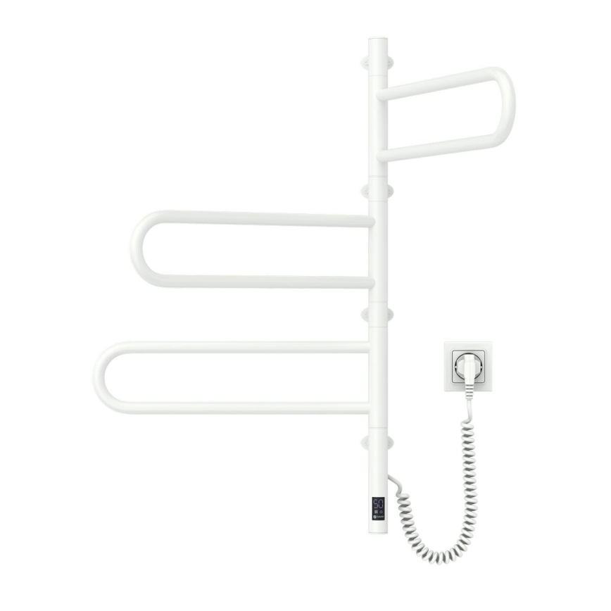 Elektrický otočný sušiak na uteráky s termostatom FOUETTE 100 W 80 x 49 cm biely