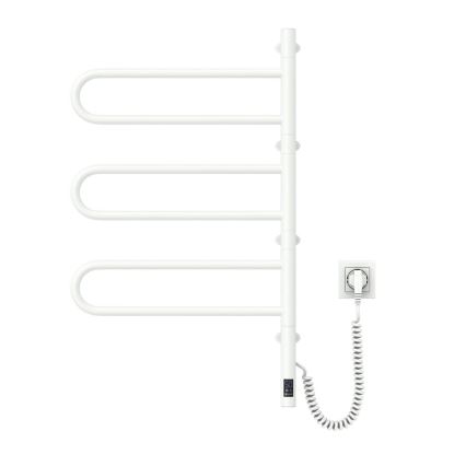 Elektrický otočný sušiak na uteráky s termostatom FOUETTE 100 W 80 x 49 cm biely