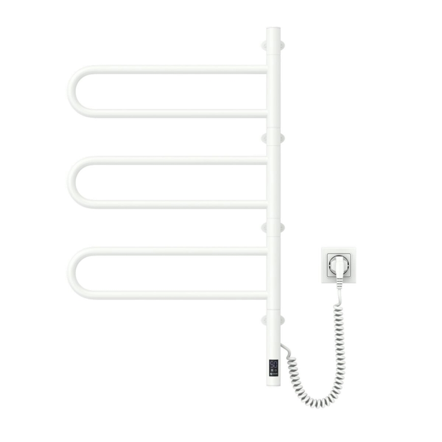 Elektrický otočný sušiak na uteráky s termostatom FOUETTE 100 W 80 x 49 cm biely