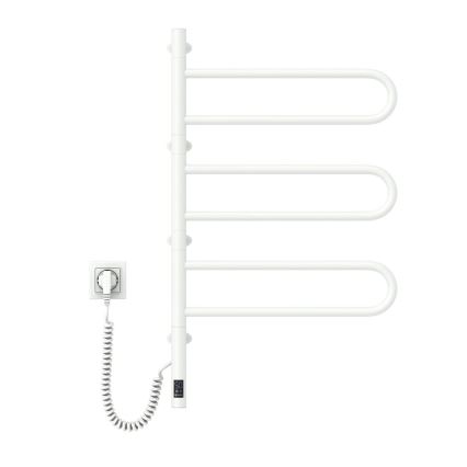 Elektrický otočný sušiak na uteráky s termostatom FOUETTE 120W 80x49 cm biela