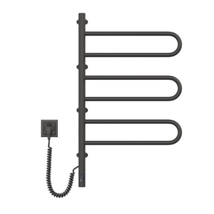 Elektrický otočný sušiak na uteráky s termostatom FOUETTE 120W 80x49 cm  čierna