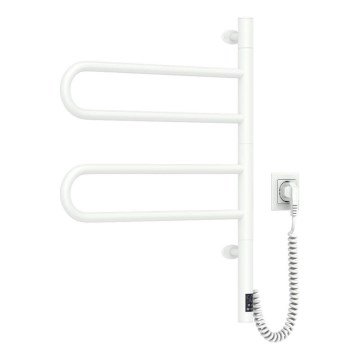 Elektrický otočný sušiak na uteráky s termostatom FOUETTE 128W/230V 64,6 cm IP44 biela