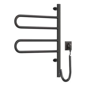 Elektrický otočný sušiak na uteráky s termostatom FOUETTE 128W/230V 64,6 cm IP44 čierna