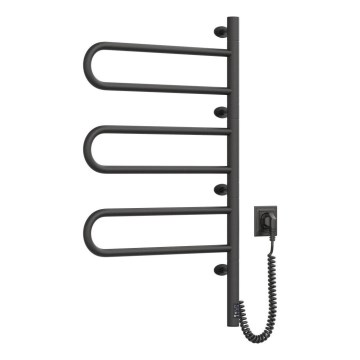Elektrický otočný sušiak na uteráky s termostatom FOUETTE 185W/230V 81,8 cm IP44 čierna