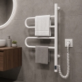 Elektrický otočný sušiak na uteráky s termostatom FOUETTE 60W 65x49 cm biela
