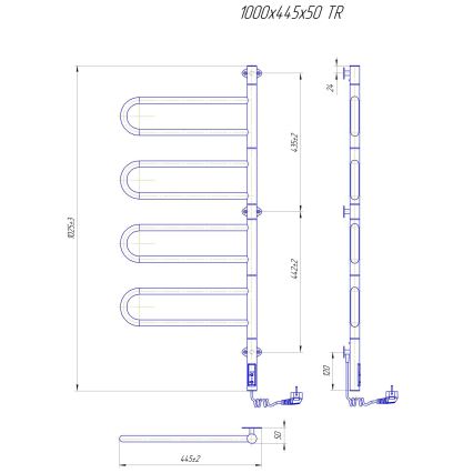 Elektrický otočný sušiak na uteráky TRISTAR 105W/230V 100x44,5 cm IP44 nerez/čierna
