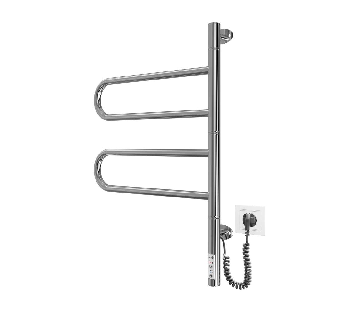 Mario-Radiators Elektrický otočný sušiak na uteráky TRISTAR 75W/230V 62,5x44,5 cm IP44 nerez/lesklý chróm 2.3.0505.11.P