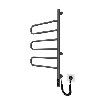 Elektrický otočný sušiak na uteráky TRISTAR 80W/230V 80x44,5 cm IP44 nerez/čierna