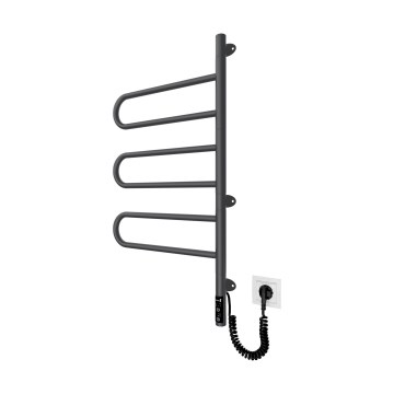 Elektrický otočný sušiak na uteráky TRISTAR 80W/230V 82,5x44,5 cm IP44 nerez/čierna