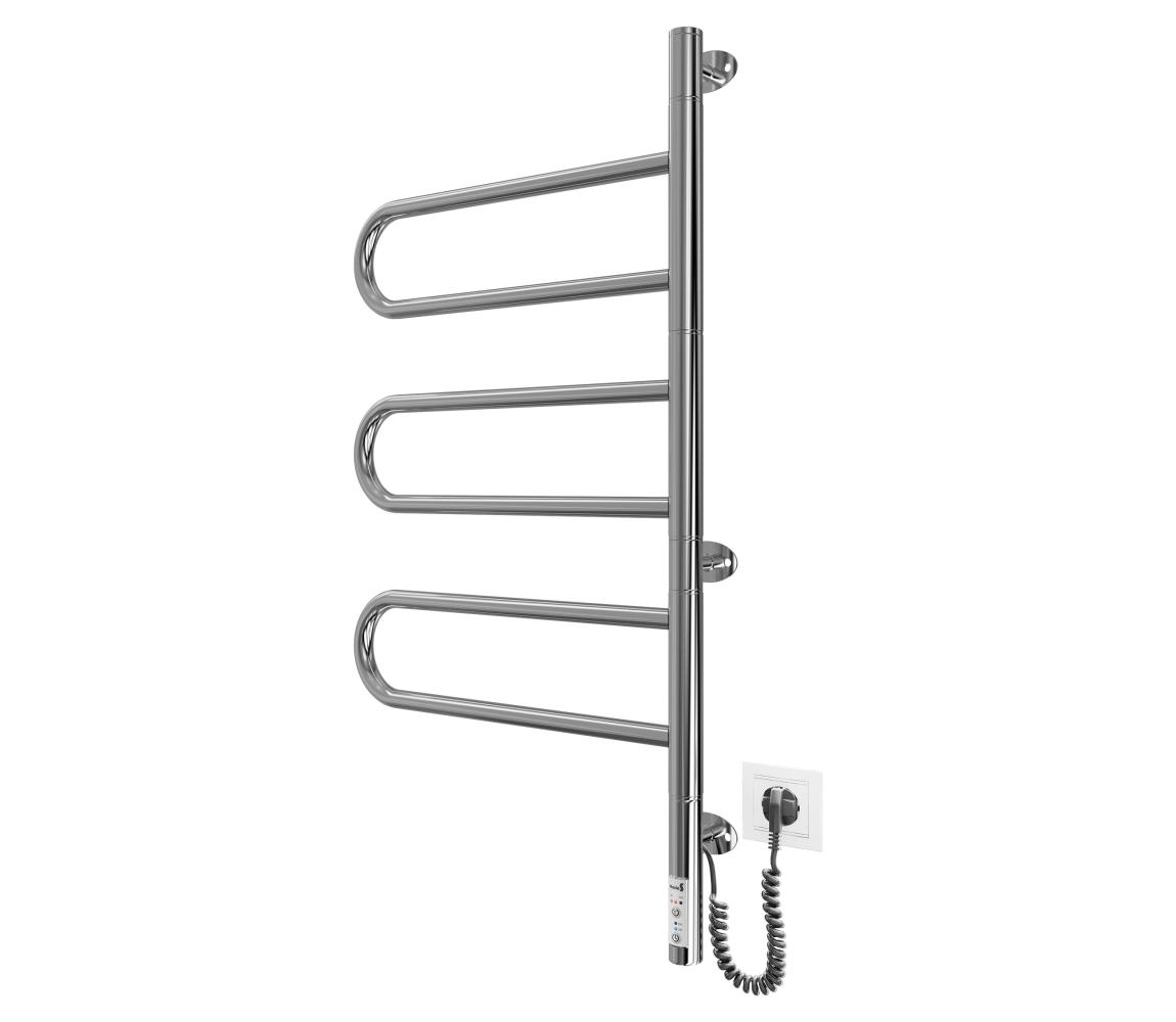 Mario-Radiators Elektrický otočný sušiak na uteráky TRISTAR 80W/230V 82,5x44,5 cm IP44 nerez/lesklý chróm 2.3.0506.11.P