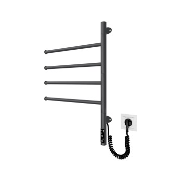 Elektrický otočný sušiak na uteráky VEER 50W/230V 60x44,5 cm nerez/čierna