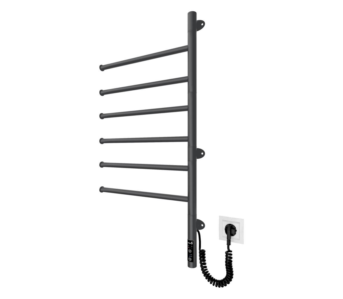 Mario-Radiators Elektrický otočný sušiak na uteráky VEER 80W/230V 82,5x44,5 cm nerez/čierna 2.3.0408.11.BM
