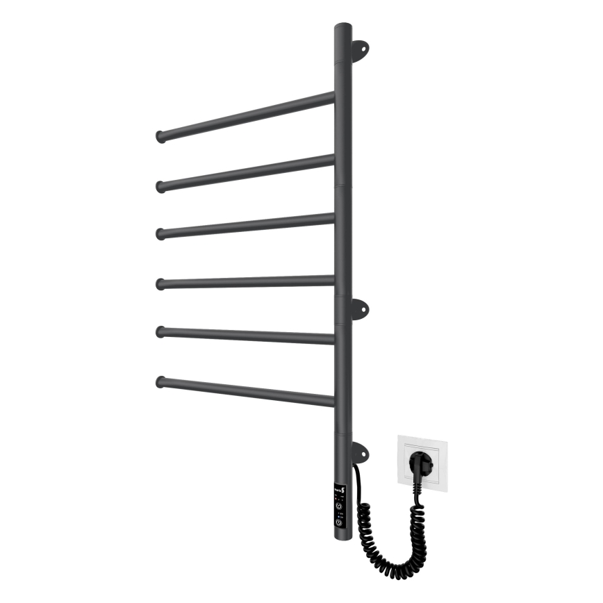 Elektrický otočný sušiak na uteráky VEER 80W/230V 82,5x44,5 cm nerez/čierna