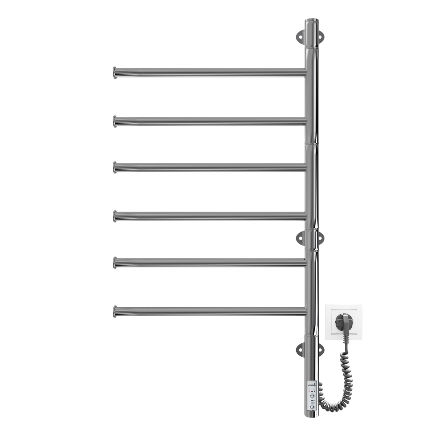 Elektrický otočný sušiak na uteráky VEER 80W/230V 82,5x44,5 cm nerezová oceľ/lesklý chróm
