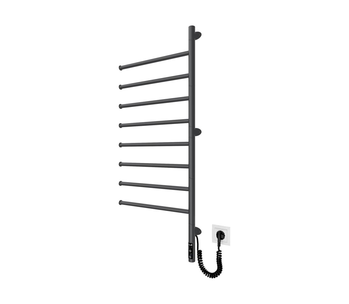 Mario-Radiators Elektrický otočný sušiak na uteráky VEER 95W/230V 102,5x44,5 cm nerez/čierna 2.3.0409.11.BM