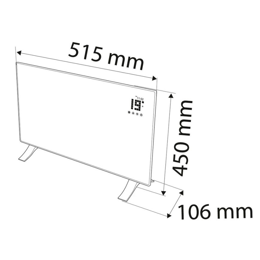 Elektrický priamotop/konvektor NEO 1000W IP24 + diaľkové ovládanie