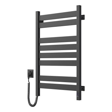 Elektrický sušák na uteráky s termostatom LARGO 168W 80x50 cm čierny ľavý