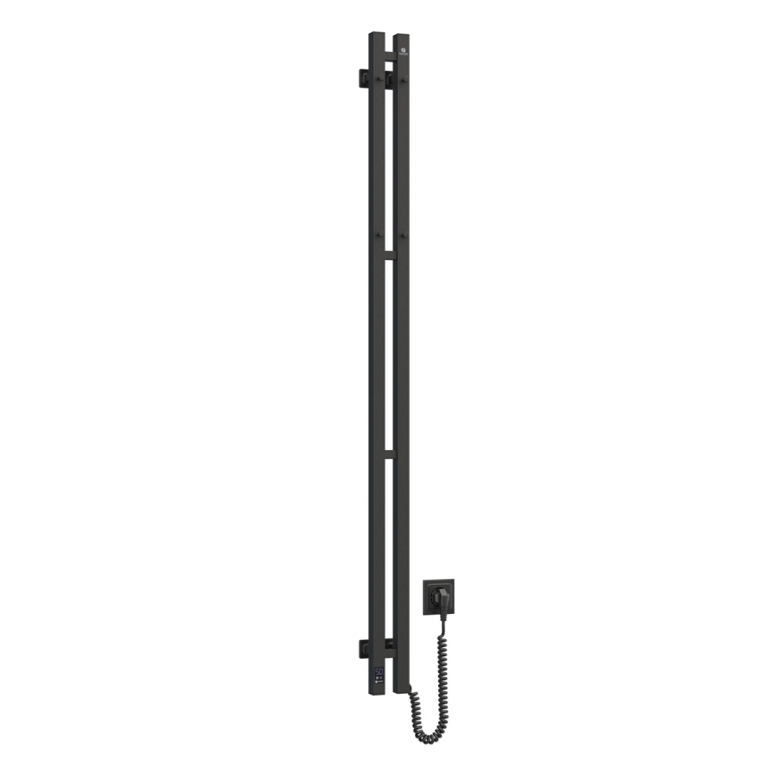 Elektrický sušiak na uteráky s termostatom SILOUETTE 200 W/230 V 150,6 cm IP44 čierny pravý