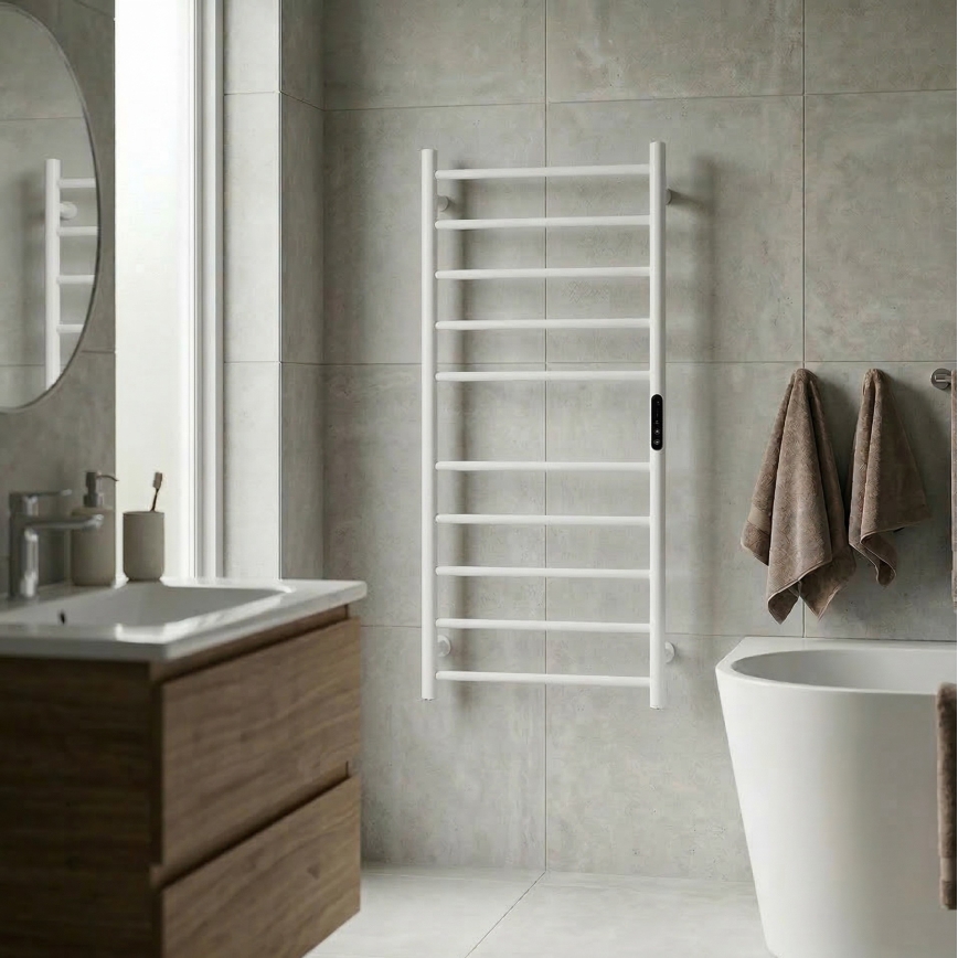 Elektrický sušiak na uteráky 45x96 cm 130W nerez/biela