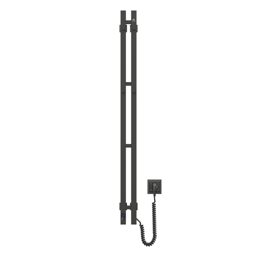 Elektrický sušiak na uteráky s termostatom SILOUETTE 187W/230V 120,6 cm IP44 čierna pravá hranatý