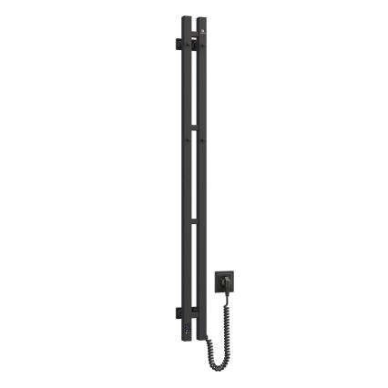 Elektrický sušiak na uteráky s termostatom SILOUETTE 187W/230V 120,6 cm IP44 čierna pravá hranatý