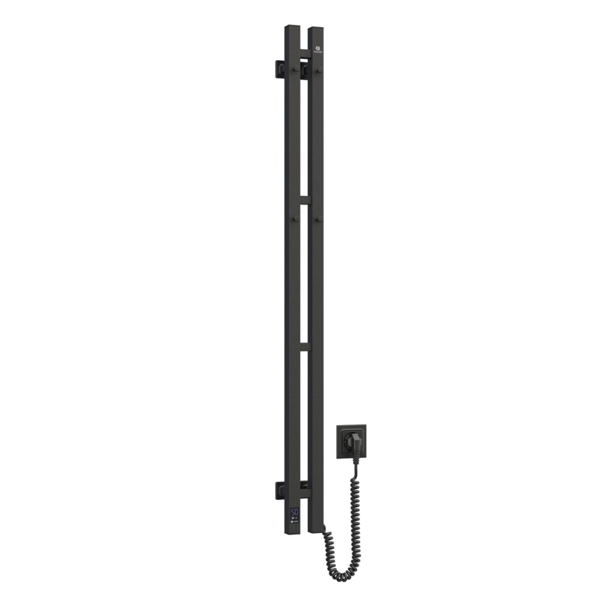 Elektrický sušiak na uteráky s termostatom SILOUETTE 187W/230V 120,6 cm IP44 čierna pravá hranatý