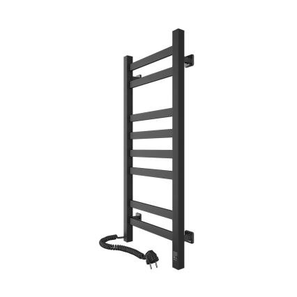 Elektrický sušiak na uteráky s termostatom AVANGARD 105W 80x36 cm  čierna ľavá