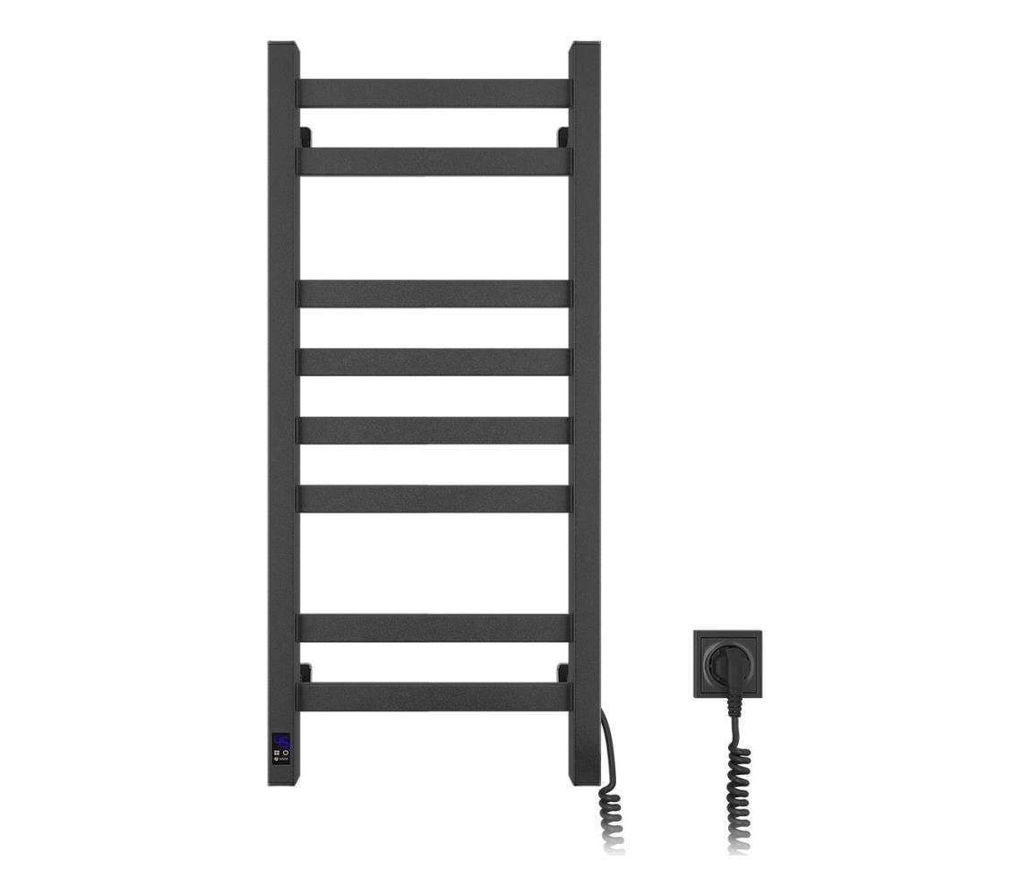 Navin Elektrický sušiak na uteráky s termostatom AVANGARD 105W 80x36 cm, čierny, pravostranný 12-228053-3680