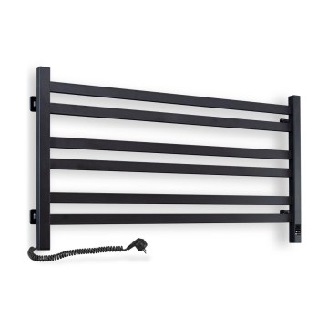 Elektrický sušiak na uteráky s termostatom AVANGARD 181W 50x90 cm čierny ľavý