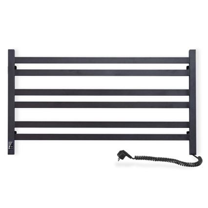 Elektrický sušiak na uteráky s termostatom AVANGARD 181W 50x90 cm čierny pravý