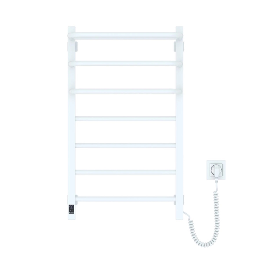 Elektrický sušiak na uteráky s termostatom FORTIS 155W 80x48 cm biely pravý