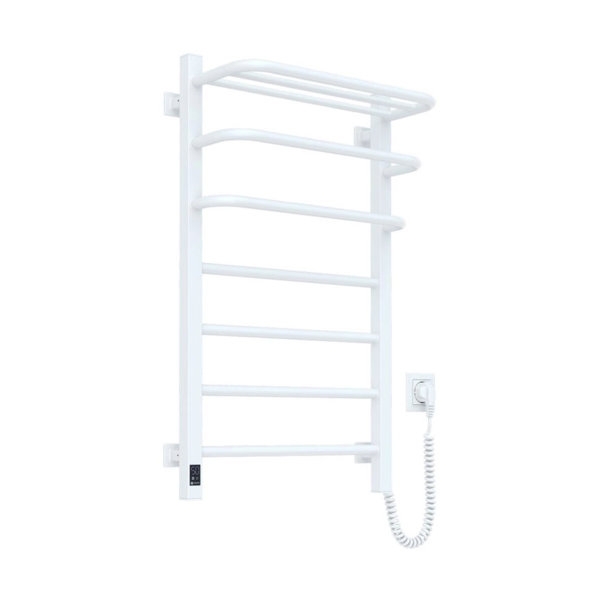 Elektrický sušiak na uteráky s termostatom FORTIS 155W 80x48 cm biely pravý