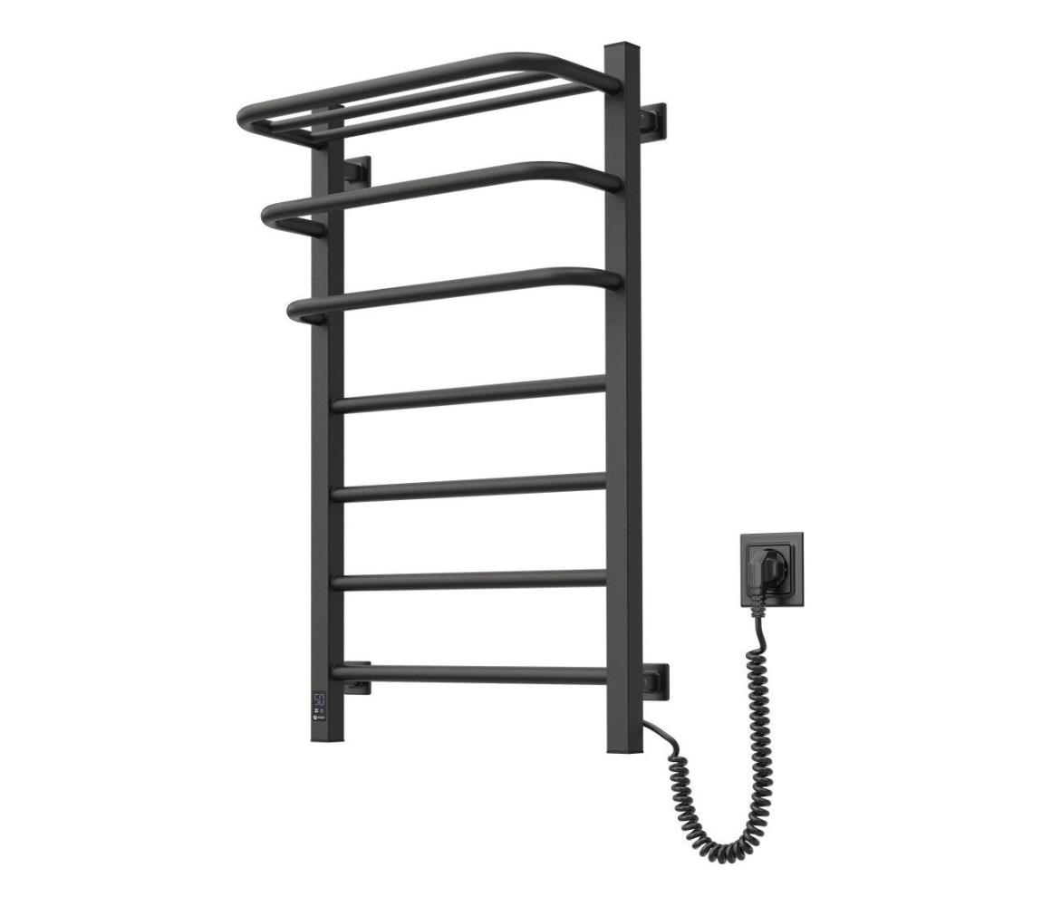 Navin Elektrický sušiak na uteráky s termostatom FORTIS 155W 80x48 cm čierna pravá 12-253053-4880