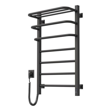 Elektrický sušiak na uteráky s termostatom FORTIS 155W 80x48 cm čierny pravý