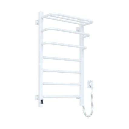 Elektrický sušiak na uteráky s termostatom FORTIS 155W 80x48 cm IP44 biely pravý